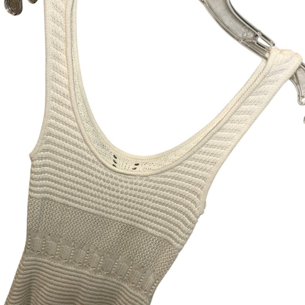 kivari cream white crochet sweater knit body con dress 2 - Picture 4 of 7
